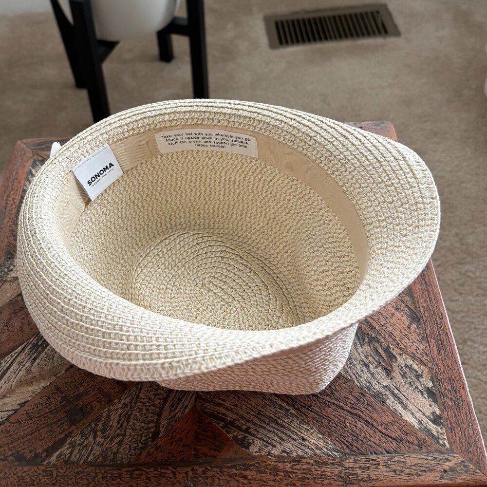 Sonoma Goods For Life Women's Packable Ivory Combo Classic Fedora Size OS - Picture 6 of 8